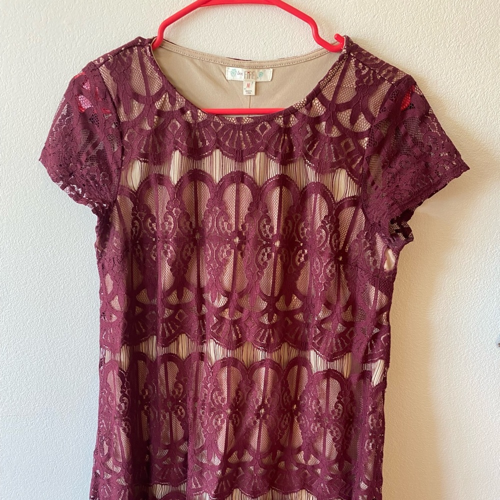 CUTE maroon lace dress